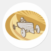 Zeepkist Auto Ronde Sticker (Voorkant)