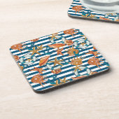 Zeeplanken en ankerpatroon bier onderzetter (Linkerzijde)