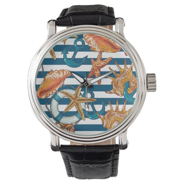 Zeeplanken en ankerpatroon horloge (Voorkant)