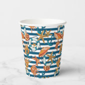 Zeeplanken en ankerpatroon papieren bekers (Achterkant)