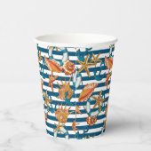 Zeeplanken en ankerpatroon papieren bekers (Rechts)