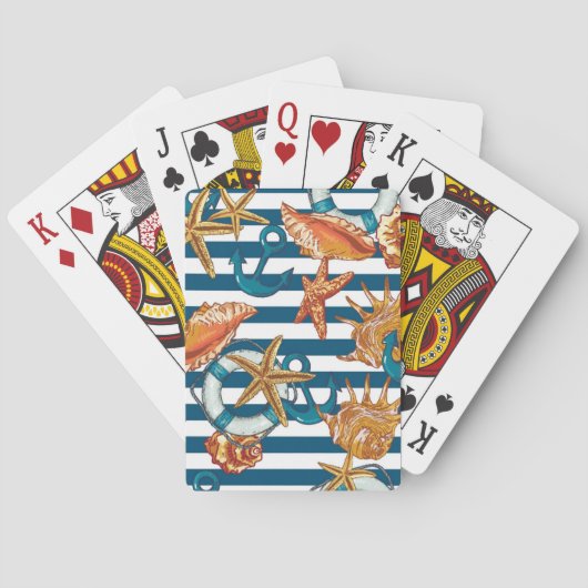 Zeeplanken en ankerpatroon pokerkaarten (Achterkant)
