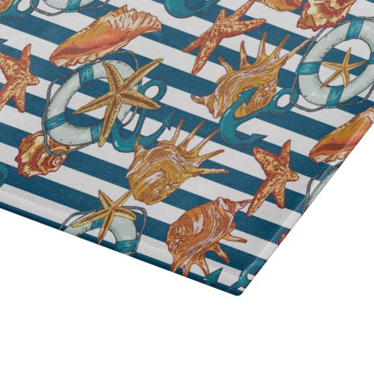 Zeeplanken en ankerpatroon snijplank (Hoek)