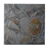 Zeeplanken Goud Zilver Ocean Beach ThéMED Tegeltje (Voorkant)