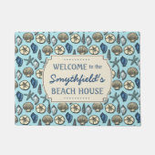 Zeeplanken op maat Blauw Nautisch Deurmat (Voorkant)