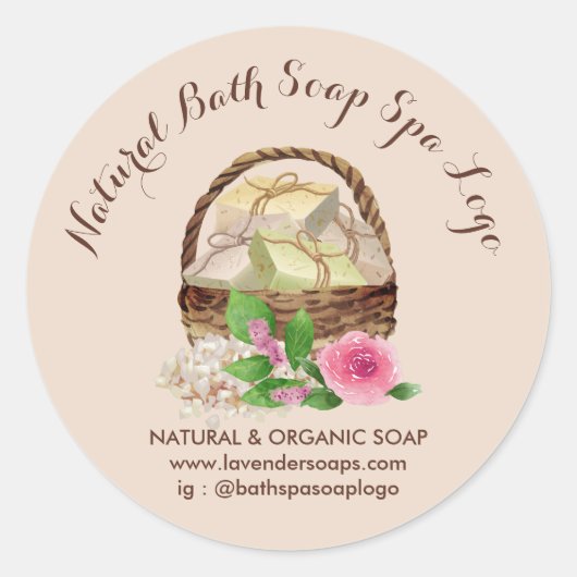 Zeepmaker Bad Lavendel Spa Ronde Sticker (Voorkant)