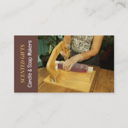 Zeepmakerij, kaarsen en zeepmaker visitekaartje (Voorkant)