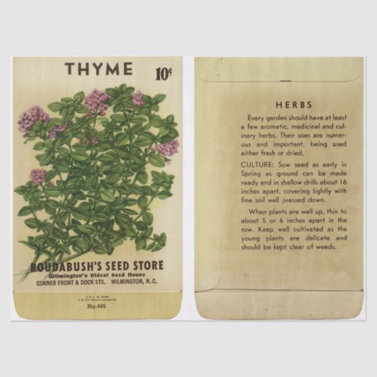  zeeppak Thyme en Instructies Tissuepapier (Voorkant)