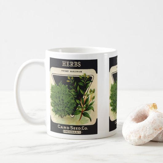zeeppaket Kunst Sweet Marjoram Herbs Koffiemok (Met donut)