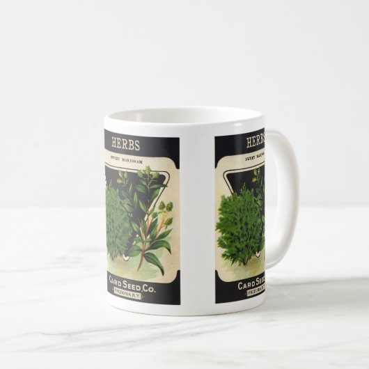  zeeppaket Kunst Sweet Marjoram Herbs Koffiemok (Voorkant rechts)
