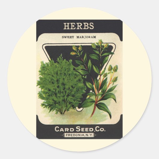  zeeppaket Kunst Sweet Marjoram Herbs Ronde Sticker (Voorkant)