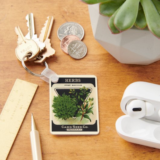  zeeppaket Kunst Sweet Marjoram Herbs Sleutelhanger (Bureau)