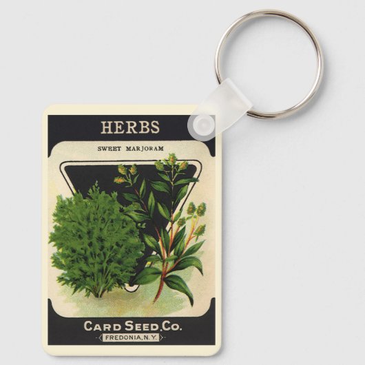  zeeppaket Kunst Sweet Marjoram Herbs Sleutelhanger (Achterkant)