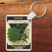  zeeppaket Kunst Sweet Marjoram Herbs Sleutelhanger (Achterkant)
