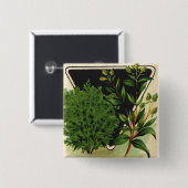  zeeppaket Kunst Sweet Marjoram Herbs Vierkante Button 5,1 Cm (Voorkant /achterkant)