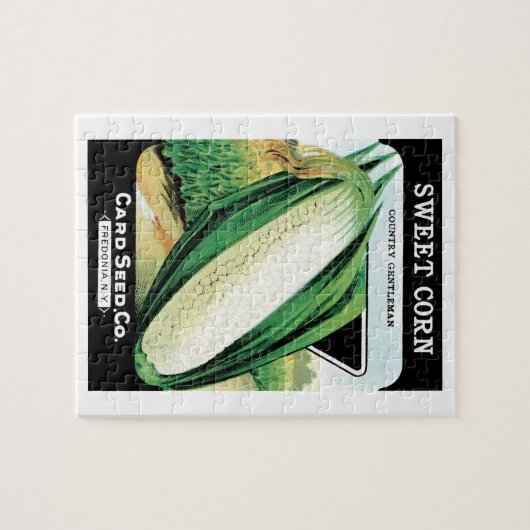  zeeppaket met label kunst, zoete witte corn legpuzzel (Horizontaal)