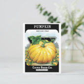  zeeppaketiket art, pompoen briefkaart (Staand voorkant)