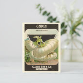  zeeppaketiket Art White Bermuda Onions Briefkaart (Staand voorkant)