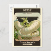  zeeppaketiket Art White Bermuda Onions Briefkaart (Voorkant / Achterkant)