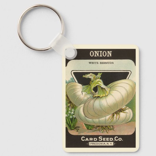  zeeppaketiket Art White Bermuda Onions Sleutelhanger (Voorkant)