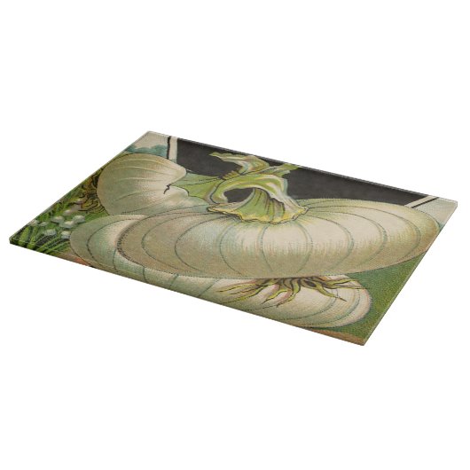 zeeppaketiket Art White Bermuda Onions Snijplank (Hoek)