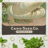  zeeppaketiket Art White Bermuda Onions Theedoek (Gevouwen)