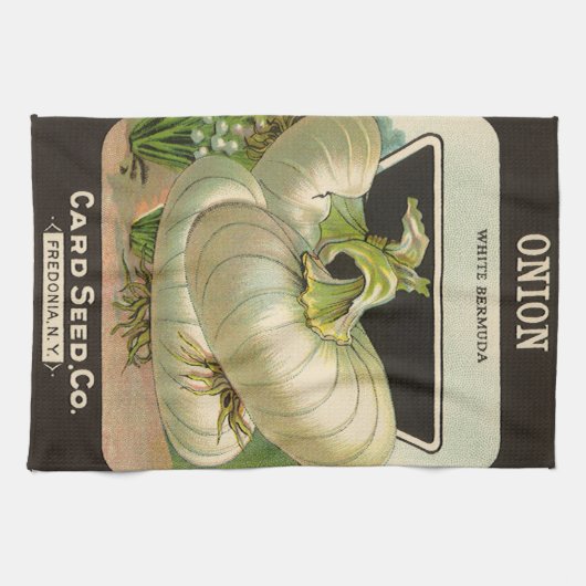  zeeppaketiket Art White Bermuda Onions Theedoek (Horizontaal)