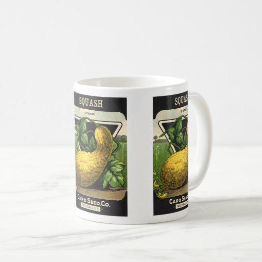  zeeppaketiket Art Yellow Summer Squash Koffiemok (Voorkant rechts)