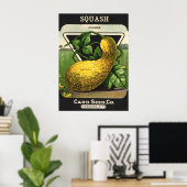 zeeppaketiket Art Yellow Summer Squash Poster (Thuiskantoor)