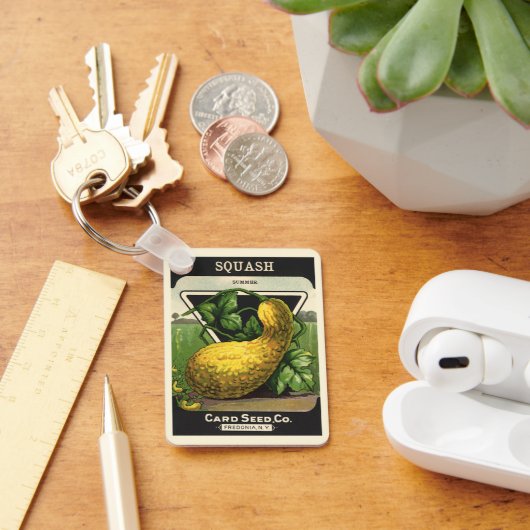  zeeppaketiket Art Yellow Summer Squash Sleutelhanger (Bureau)