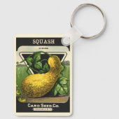  zeeppaketiket Art Yellow Summer Squash Sleutelhanger (Achterkant)