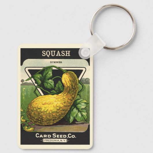  zeeppaketiket Art Yellow Summer Squash Sleutelhanger (Achterkant)