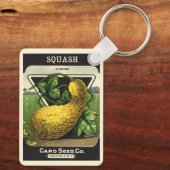  zeeppaketiket Art Yellow Summer Squash Sleutelhanger (Achterkant)