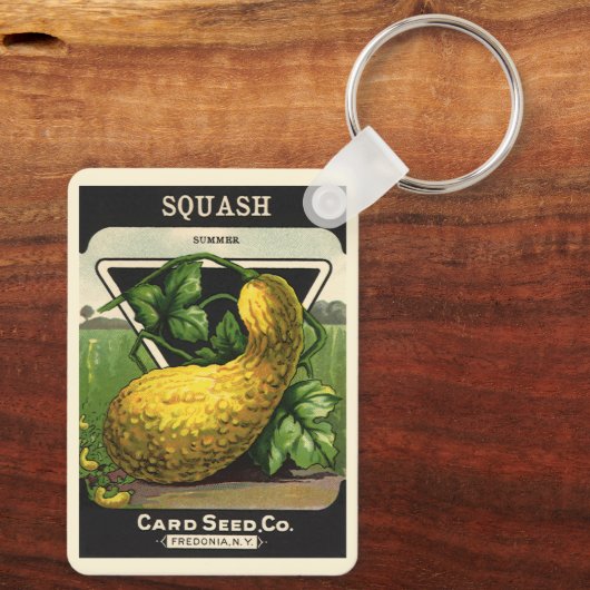 zeeppaketiket Art Yellow Summer Squash Sleutelhanger (Achterkant)