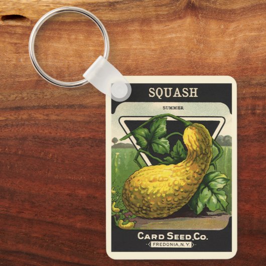  zeeppaketiket Art Yellow Summer Squash Sleutelhanger (Voorkant)