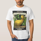  zeeppaketiket Art Yellow Summer Squash T-shirt (Voorkant)