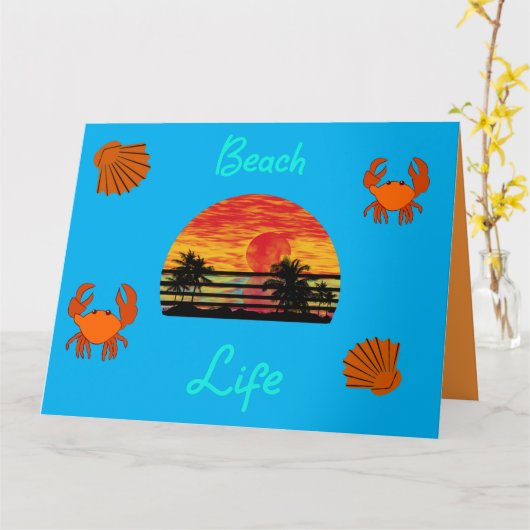 Zeeppalmen in zeebaars kaart (Gele Bloem)