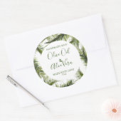 Zeepproductetiket Tropische bloemenpatroonbladeren Ronde Sticker (Envelop)