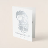 zeepraat | Schedelanker oceaanmonogram Folie Kaarten (Voorkant)