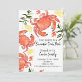 Zeeprietkrabben — zomeruitnodiging kaart (Staand voorkant)