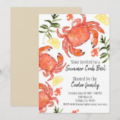 Zeeprietkrabben — zomeruitnodiging kaart (Voorkant / Achterkant)