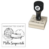 Zeepschaal poof handgemaakte zeep rubber stempel (Gestempeld)