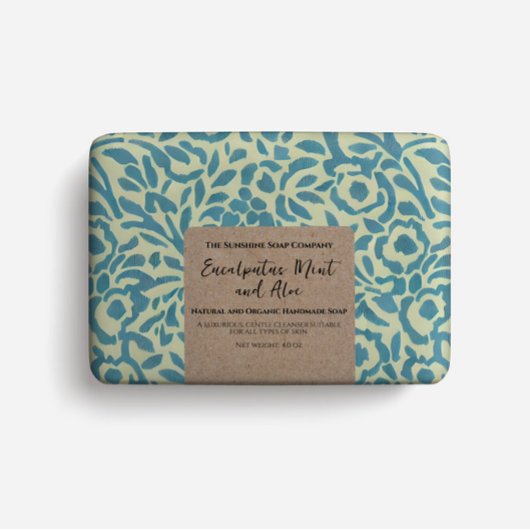 Zeepverpakking Papier abstract blauwgroen bloemmot Flyer