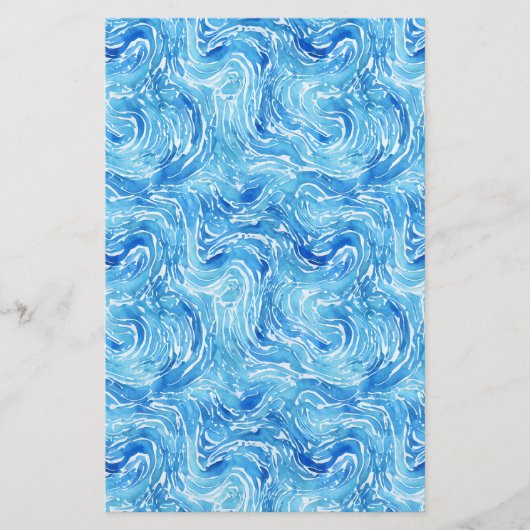 Zeepverpakking Papier waterverf blauwe golven Flyer (Voorkant)