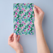 Zeepverpakking Papier waterverf roze groen bloemig Flyer (Hand)