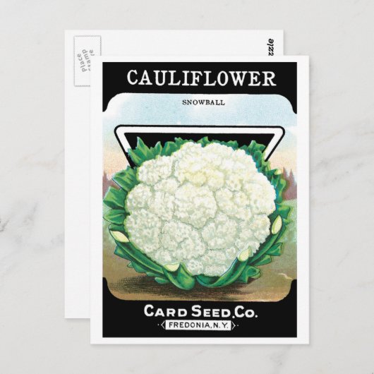 zeepverpakkingslabel kunst, bloemkool Veggies Briefkaart (Voorkant / Achterkant)