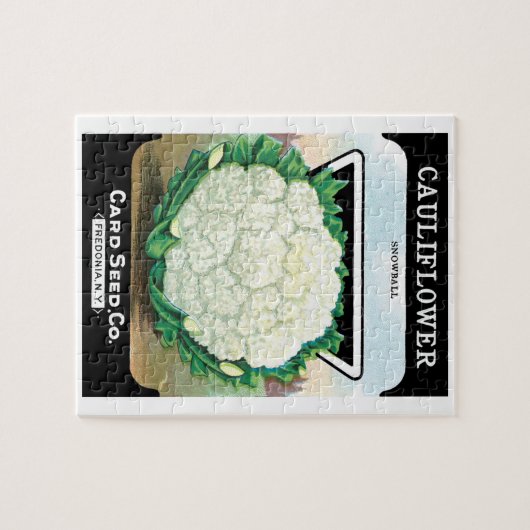  zeepverpakkingslabel kunst, bloemkool Veggies Legpuzzel (Horizontaal)