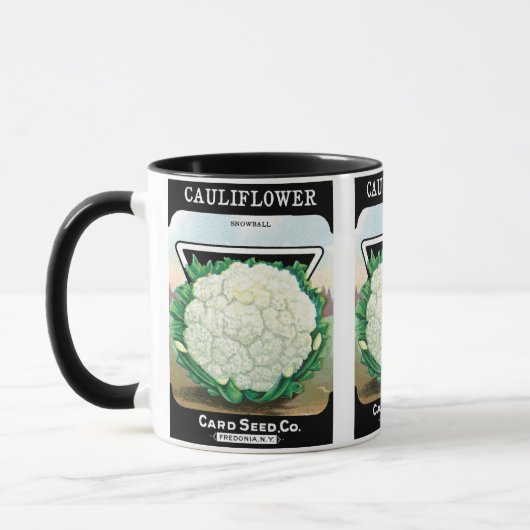  zeepverpakkingslabel kunst, bloemkool Veggies Mok (Links)