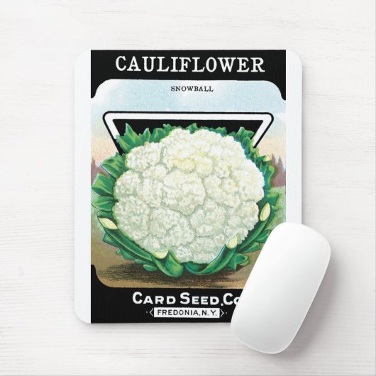  zeepverpakkingslabel kunst, bloemkool Veggies Muismat (Met muis)
