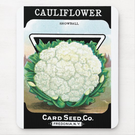  zeepverpakkingslabel kunst, bloemkool Veggies Muismat (Voorkant)